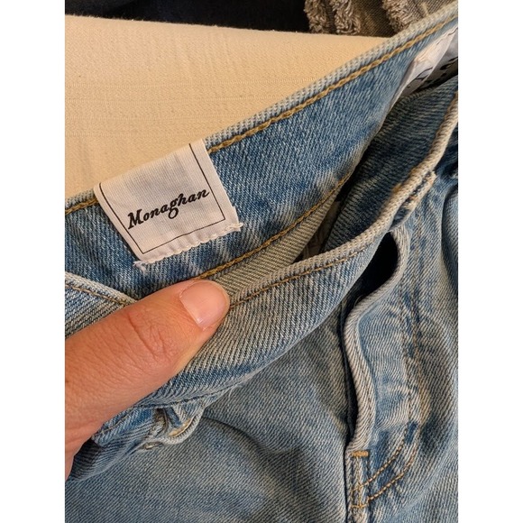 Frank & Eileen Monaghan Mom Jeans Distressed Raw Hem Button Fly Light Wash - Picture 6 of 9